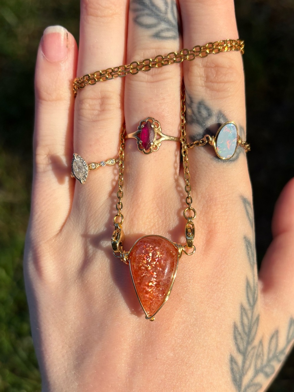 Sunstone interchangeable necklace